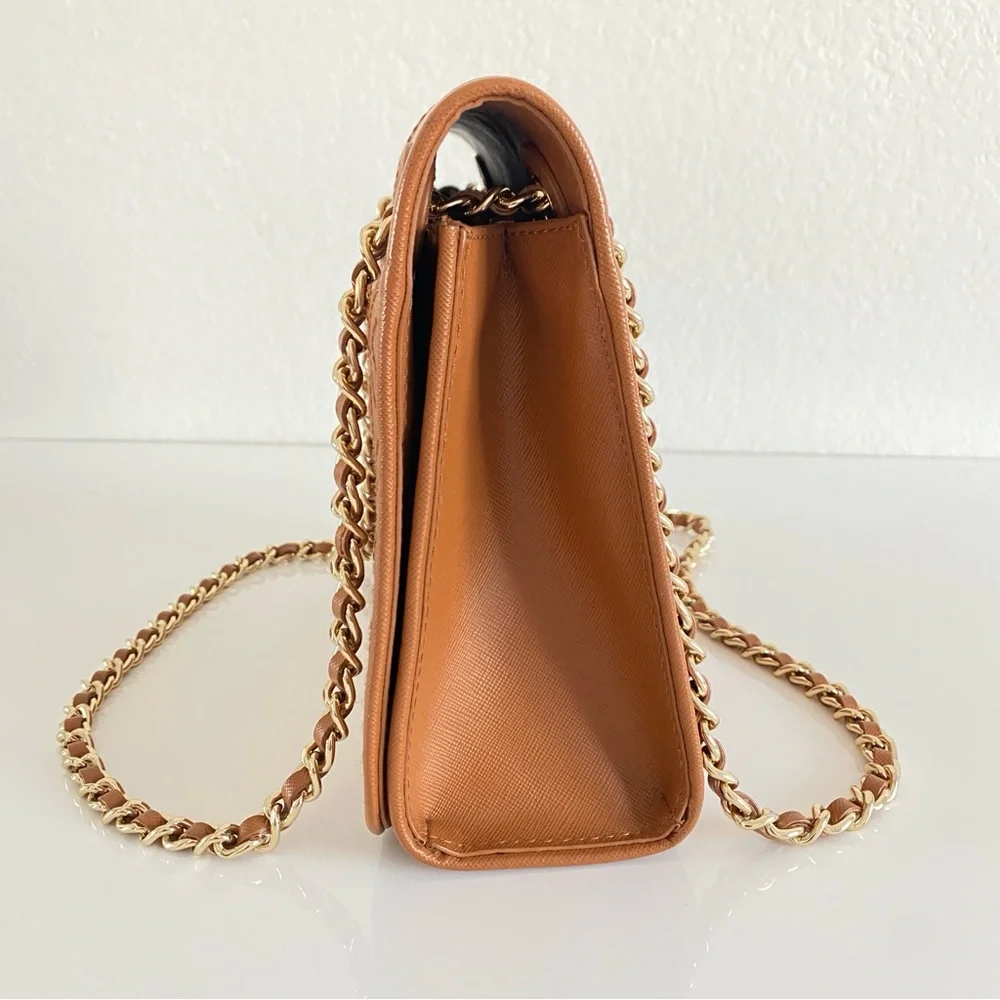 Tory Burch Brown Quilted chain strap Bag